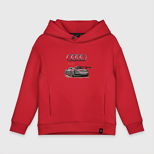 Детское худи оверсайз Audi Racing team / Красный – фото 1