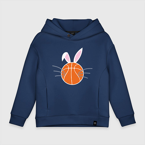 Детское худи оверсайз Basketball Bunny / Тёмно-синий – фото 1