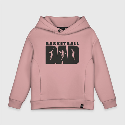 Детское худи оверсайз Dad Basketball / Пыльно-розовый – фото 1