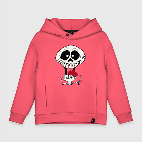 Детское худи оверсайз Smile Hype Skull / Коралловый – фото 1