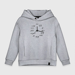 Толстовка оверсайз детская Высшая математика - часы, цвет: меланж