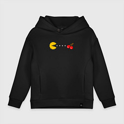 Толстовка оверсайз детская Pac-man 8bit, цвет: черный