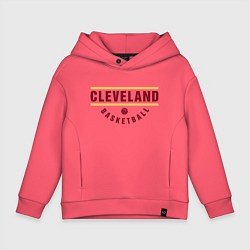 Толстовка оверсайз детская Cleveland - Basketball, цвет: коралловый