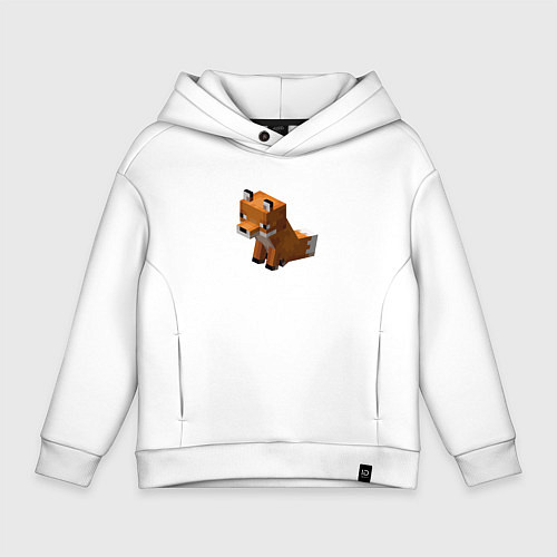 Детское худи оверсайз Милая лиса из Майнкрафта / Белый – фото 1