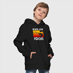 Толстовка оверсайз детская Never lose focus, цвет: черный — фото 2