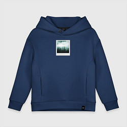 Толстовка оверсайз детская НЛО в Деревьях, цвет: тёмно-синий