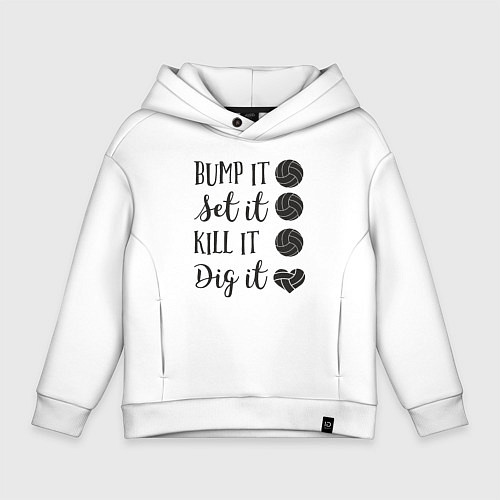 Детское худи оверсайз Bump It / Белый – фото 1