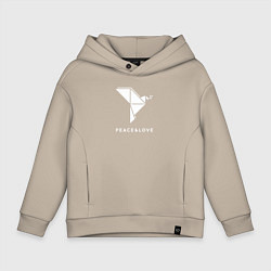 Детское худи оверсайз Мирный голубь, белый
