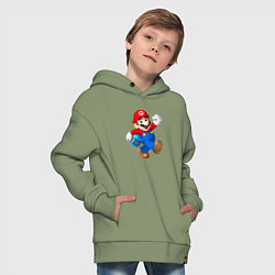 Толстовка оверсайз детская Super Mario Hero!, цвет: авокадо — фото 2