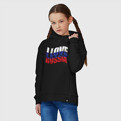 Толстовка оверсайз детская Love - Russia, цвет: черный — фото 2