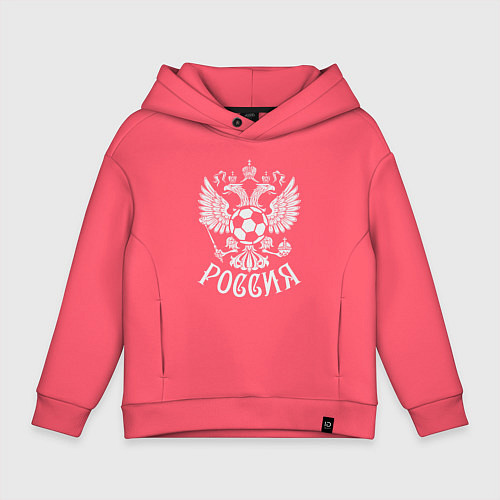 Детское худи оверсайз Russian Football / Коралловый – фото 1