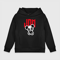 Толстовка оверсайз детская JDM Panda Japan, цвет: черный