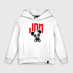 Толстовка оверсайз детская JDM Panda Japan, цвет: белый