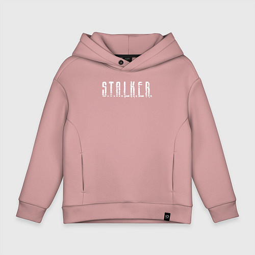 Детское худи оверсайз S T A L K E R - Logo / Пыльно-розовый – фото 1