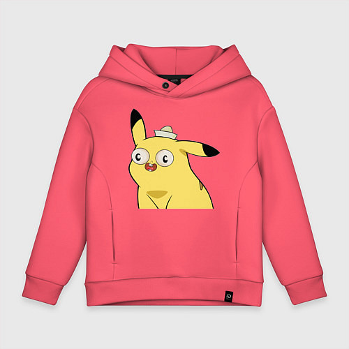 Детское худи оверсайз Crazy Pika Captain / Коралловый – фото 1