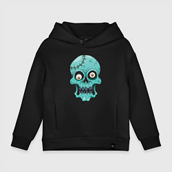 Толстовка оверсайз детская Zombie Skull, цвет: черный