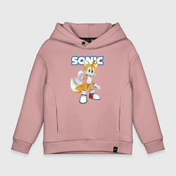 Толстовка оверсайз детская Майлз Тейлз Прауэр Sonic Видеоигра, цвет: пыльно-розовый