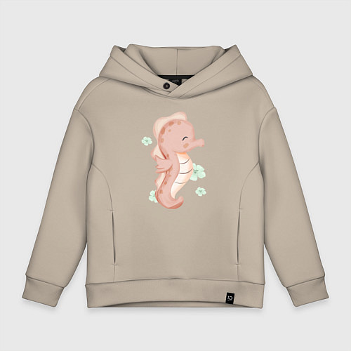 Детское худи оверсайз Милый Морской Конёк / Миндальный – фото 1