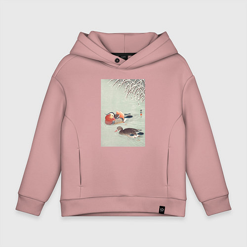 Детское худи оверсайз Mandarin Ducks / Пыльно-розовый – фото 1