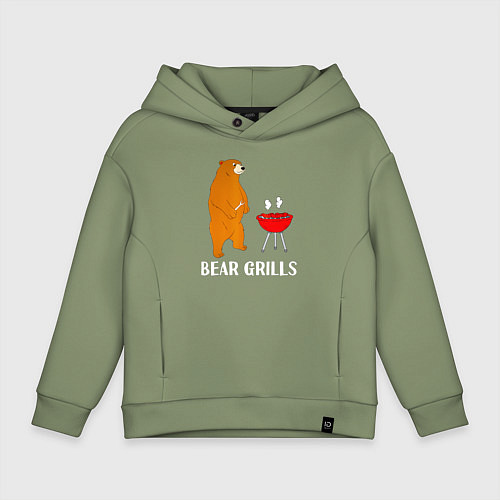 Детское худи оверсайз Bear Grills Беар Гриллс / Авокадо – фото 1
