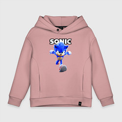 Толстовка оверсайз детская Sonic the Hedgehog 2022, цвет: пыльно-розовый