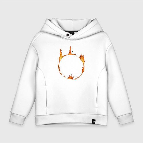 Детское худи оверсайз Dark Souls Знак тьмы / Белый – фото 1