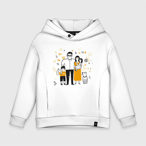 Детское худи оверсайз FRIENDLY FAMILY / Белый – фото 1