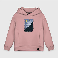 Толстовка оверсайз детская Медведи на склоне, цвет: пыльно-розовый
