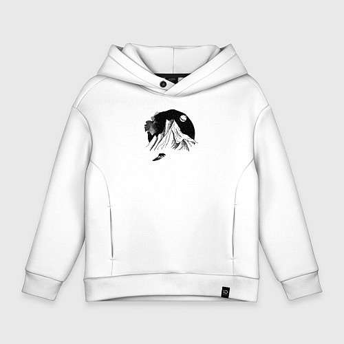 Детское худи оверсайз Тень медведя / Белый – фото 1