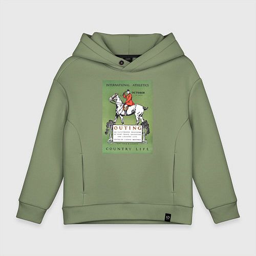 Детское худи оверсайз Outing Винтажная обложка журнала / Авокадо – фото 1