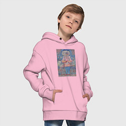 Толстовка оверсайз детская Boy in Fancy Dress Забавный костюм - абстракция, цвет: светло-розовый — фото 2