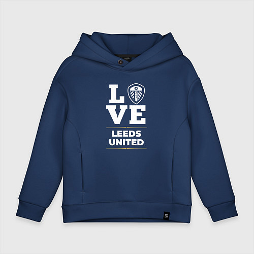 Детское худи оверсайз Leeds United Love Classic / Тёмно-синий – фото 1