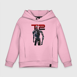 Толстовка оверсайз детская Terminator 2 - T800, цвет: светло-розовый