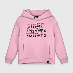 Толстовка оверсайз детская STRANGER THINGS ALPHABET, цвет: светло-розовый