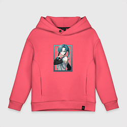 Толстовка оверсайз детская Hatsune Miku Drain, цвет: коралловый