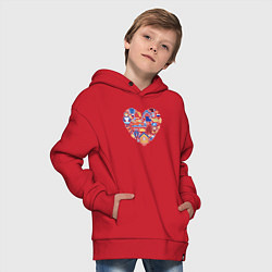 Толстовка оверсайз детская Сердце Россия, цвет: красный — фото 2