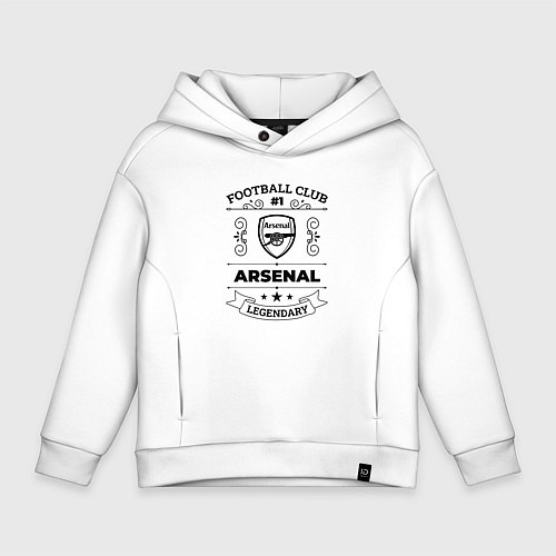 Детское худи оверсайз Arsenal: Football Club Number 1 Legendary / Белый – фото 1