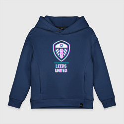 Детское худи оверсайз Leeds United FC в стиле Glitch