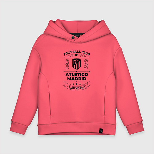 Детское худи оверсайз Atletico Madrid: Football Club Number 1 Legendary / Коралловый – фото 1