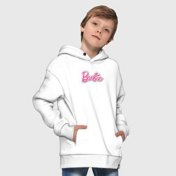 Толстовка оверсайз детская Barbie logo, цвет: белый — фото 2