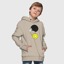 Толстовка оверсайз детская KIWI BIRD, цвет: миндальный — фото 2