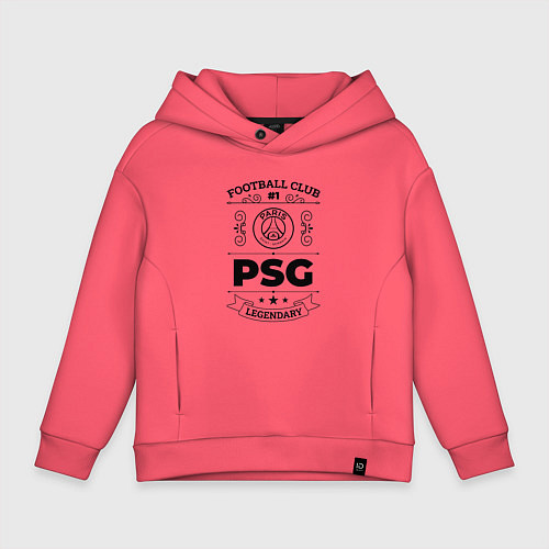 Детское худи оверсайз PSG: Football Club Number 1 Legendary / Коралловый – фото 1