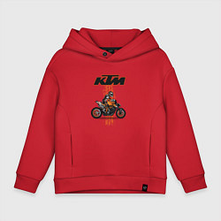 Толстовка оверсайз детская KTM Moto theme, цвет: красный