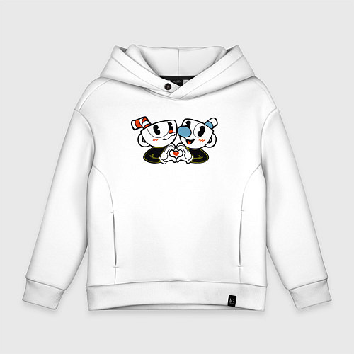Детское худи оверсайз Друзья Cuphead / Белый – фото 1