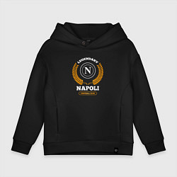 Толстовка оверсайз детская Лого Napoli и надпись Legendary Football Club, цвет: черный