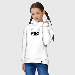 Толстовка оверсайз детская PSG Униформа Чемпионов, цвет: белый — фото 2