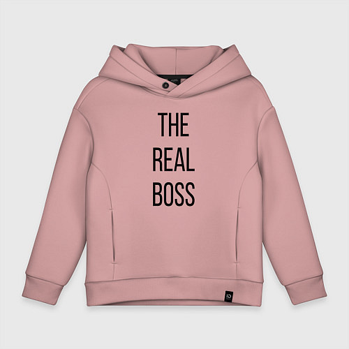 Детское худи оверсайз The real boss! / Пыльно-розовый – фото 1