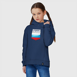 Толстовка оверсайз детская Russia Триколор России, цвет: тёмно-синий — фото 2