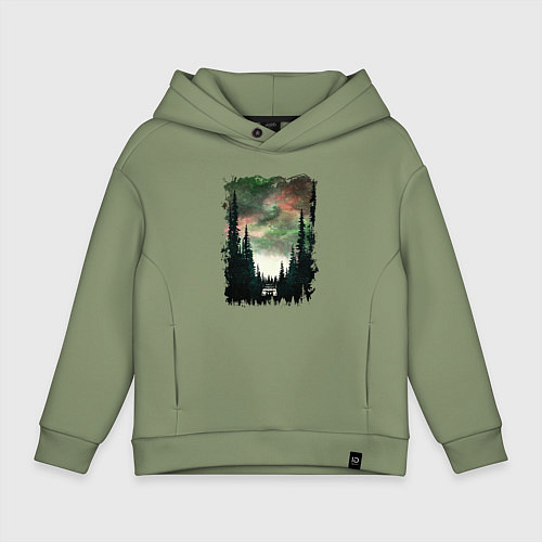 Детское худи оверсайз Лес кругом / Авокадо – фото 1