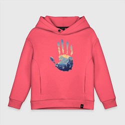 Толстовка оверсайз детская Отпечаток ладони Кратоса, цвет: коралловый